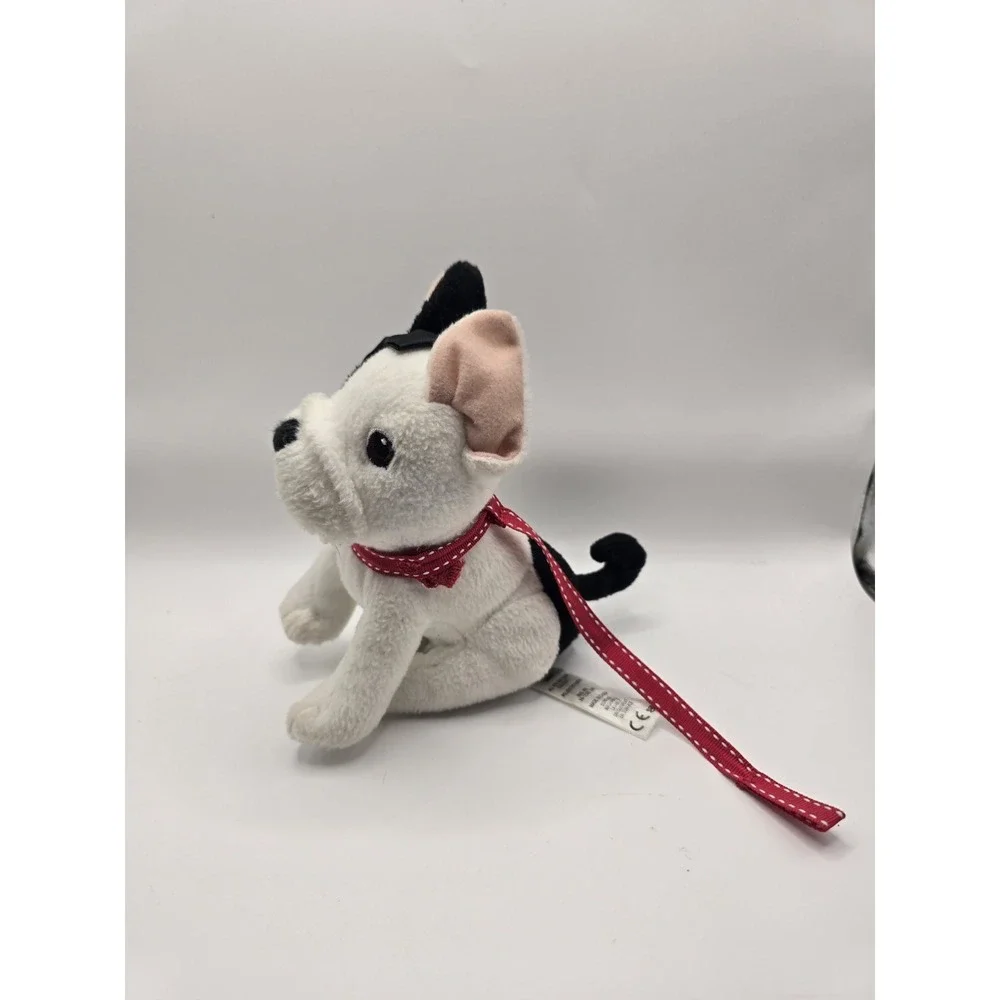 American Girl Doll Grace Puppy Dog Bonbon French Bulldog Plush Red Leash Toy 6